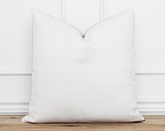 White Herringbone Linen Pillow Cover • Decorative Lumbar Pillow • Custom Throw Pillow Covers • Designer Pillow Cover • Cushion Cover | Ava