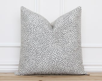 Charcoal Dot Pillow Cover • Gray Spot Pillow • Grey 20x20 Textured Pillow • Designer Pillow • Decorative Pillow • Lumbar Pillow | Hudson