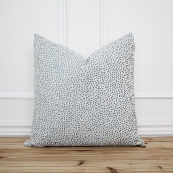 Blue Dot Pillow Cover • Blue Spot Pillow • Sky Blue 20x20 Textured Pillow • Designer Pillow • Decorative Throw Pillow | Sky Alabaster