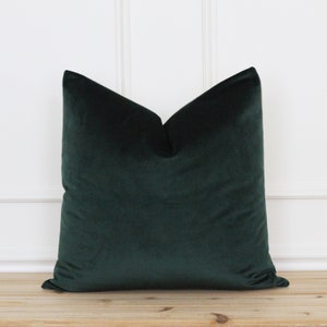 Green Velvet Pillow Cover | Dark Green Pillow Cover | Velvet Throw Pillow | Soft Velvet Cushion Cover | Custom Accent Pillows | Emerson
