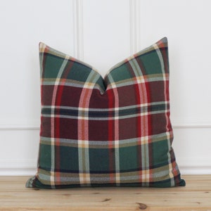 Classic Christmas Plaid Pillow Cover | Tartan Pillow Cover | Christmas Throw Pillow | Holiday Cushion Cover | Farmhouse  Pillow | Edgar