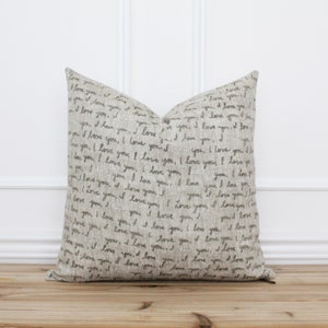 Script Kissenhülle • I Love You Kissenhülle • Monogramm Akzent Kissen • Deko Kissenbezug • 20x20 16x26 18x18 Kissen | Sara