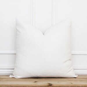 White Linnen kussenhoes • Neutraal kussen gooien • Decoratief kussen • Gewoon kussen • Boerderij kussenhoezen • 20 x 20 • 16 x 26 || Aiden