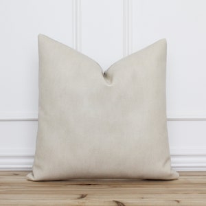 Tan Faux Leather Pillow Cover • Leather Pillow Covers • Tan Leather Cushion Cover • Beige Leather Pillow Covers • 20x20 • 18x18 | Tucker