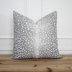 Antelope Pillow Cover Ash • Animal Print Pillow Cover • 20 x 20 Pillow • Designer Pillow • Decorative Pillow | Evelyn Ash