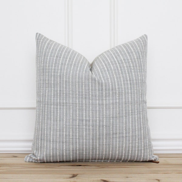 Gray and White Striped Pillow Cover • Throw Pillow Cover • Decorative Pillow Covers • Modern Pillow Cover • Lumbar Pillow Covers | Lila