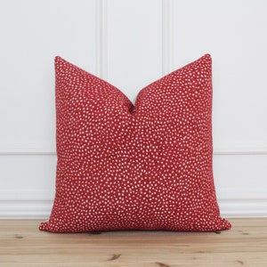 Red and White Dot Pillow Cover Red Polka Dot Pillow Red 20x20 Textured Pillow Decorative Pillow Custom Covers Lumbar Pillow Joy Etsy