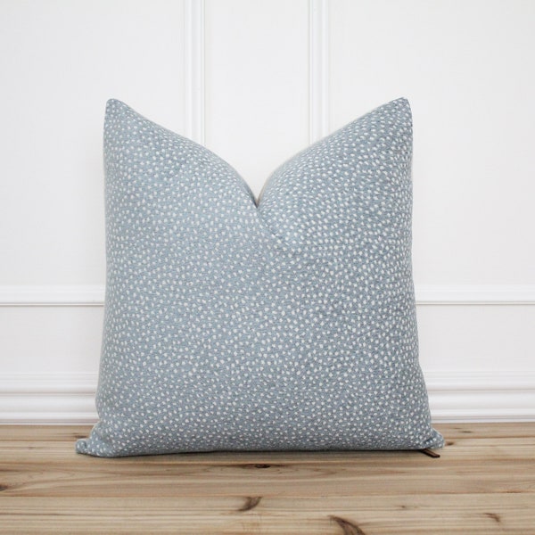 Blue Dot Pillow Cover • Blue Spot Pillow • Blue 20x20 Textured Pillow • Designer Pillow • Decorative Pillow • Lumbar Pillow Cover | Sky