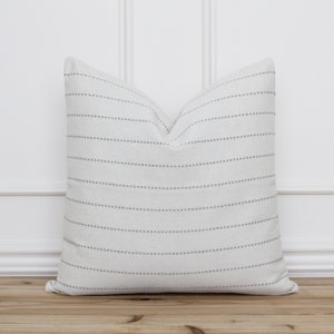 White and Gray Stripe Outdoor Pillow Cover • Outdoor Cushion Cover • Summer Décor • Patio Pillows • Indoor Outdoor Pillow Covers | Taylor