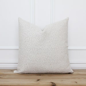 Cream Leopard Pillow Cover • Animal Print Pillow Cover • Textured Pillow • Neutral Pillow Cover • Decorative Pillow • Lumbar Pillow | Callie