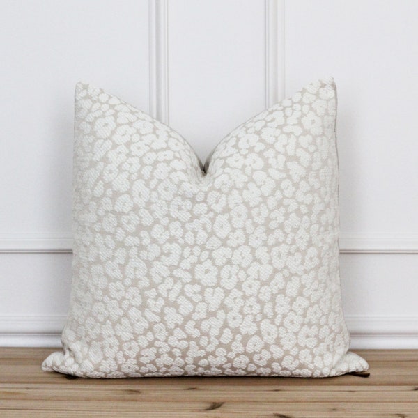 Neutral Leopard Pillow Cover • Animal Print Pillow Cover • Textured Pillow • Designer Pillow • Decorative Pillow • Lumbar Pillow | Claire