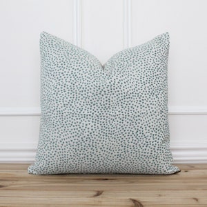 Aqua Dot Pillow Cover Blue-Green Dot Pillow Cover Polka Dot Cushion Cover Designer Pillow Covers Accent Pillow Meredith image 1