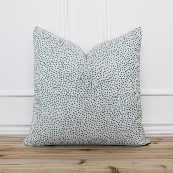 Aqua Dot Pillow Cover • Blue-Green Dot Pillow Cover • Polka Dot Cushion Cover • Designer Pillow Covers • Accent Pillow | Meredith