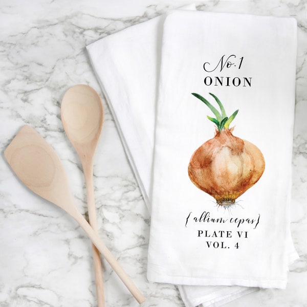 Onion | Dish Towel | Kitchen Decor | Kitchen Towel | Flour Sack Towel | Housewarming Gift | Wedding Gift | Wedding Favor
