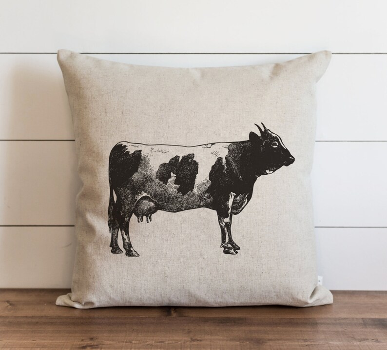 Cow 20 x 20 Pillow Cover // Everyday // Throw Pillow // Gift // Accent Pillow // Cushion Cover image 1