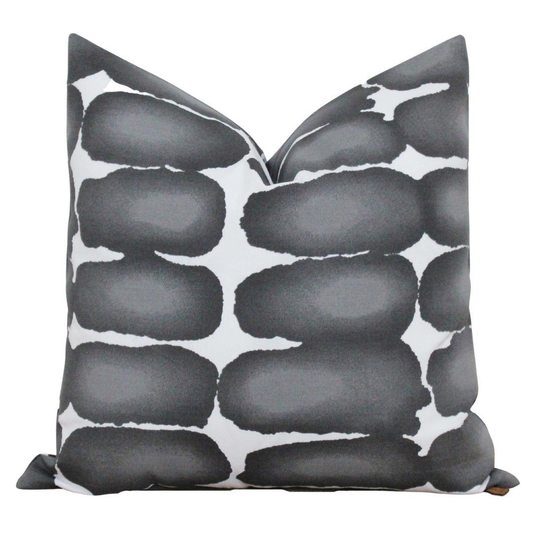 Black and White Outdoor Pillow Black and White Watercolor Cushion Cover
