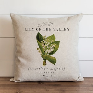Lily Of The Valley Pillow Cover | 18 x 18 | 20 x 20 | Botanical Pillow Cover | Floral | Spring Home Decor | Summer Throw Pillow | Garden