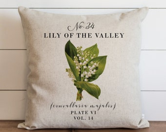 Lily Of The Valley Pillow Cover | 18 x 18 | 20 x 20 | Botanical Pillow Cover | Floral | Spring Home Decor | Summer Throw Pillow | Garden