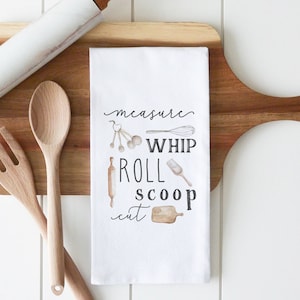 Measure Words Tea Towel | Dish Towel | Kitchen Decor | Kitchen Towel | Flour Sack Towel | Housewarming Gift | Wedding Gift | Wedding Favor