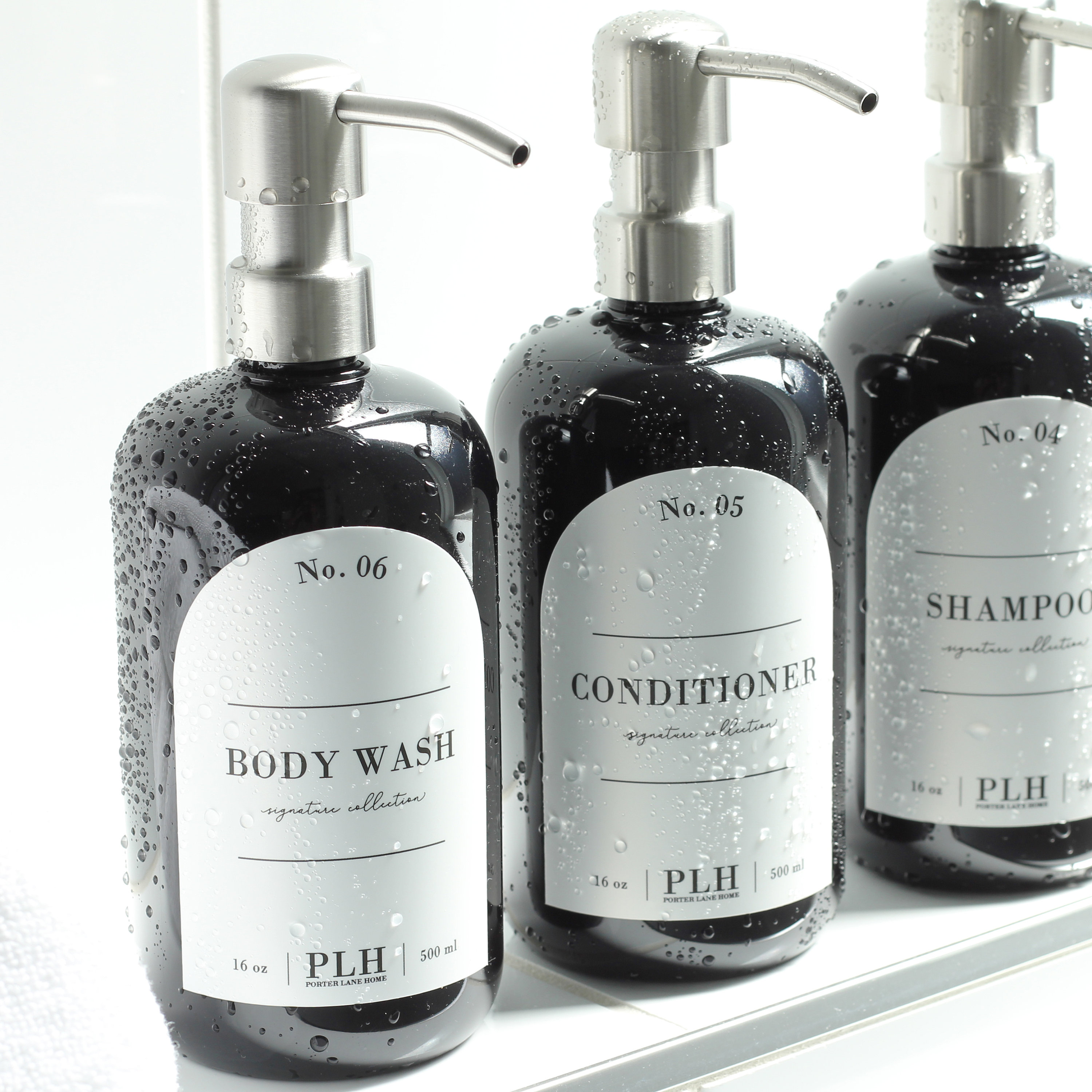 黒プラスチックソープボトル | シャンプーディスペンサー | 詰め替え可能なシャワーボトル | バスルームハンドソープ | コンディショナーボトル |  再利用可能なボディウォッシュ - Etsy 日本