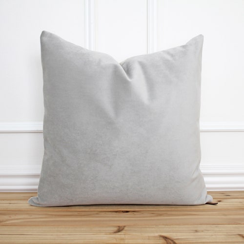 Gray Velvet Medallion Pillow Cover 20x20 Gray Throw Pillow Etsy