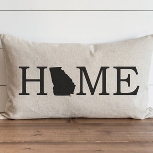 Personalized Home State Silhouette Pillow Cover | Custom Home Pillow Cover | State Cushion Cover | Lumbar Pillow Cover | Housewarming Gift