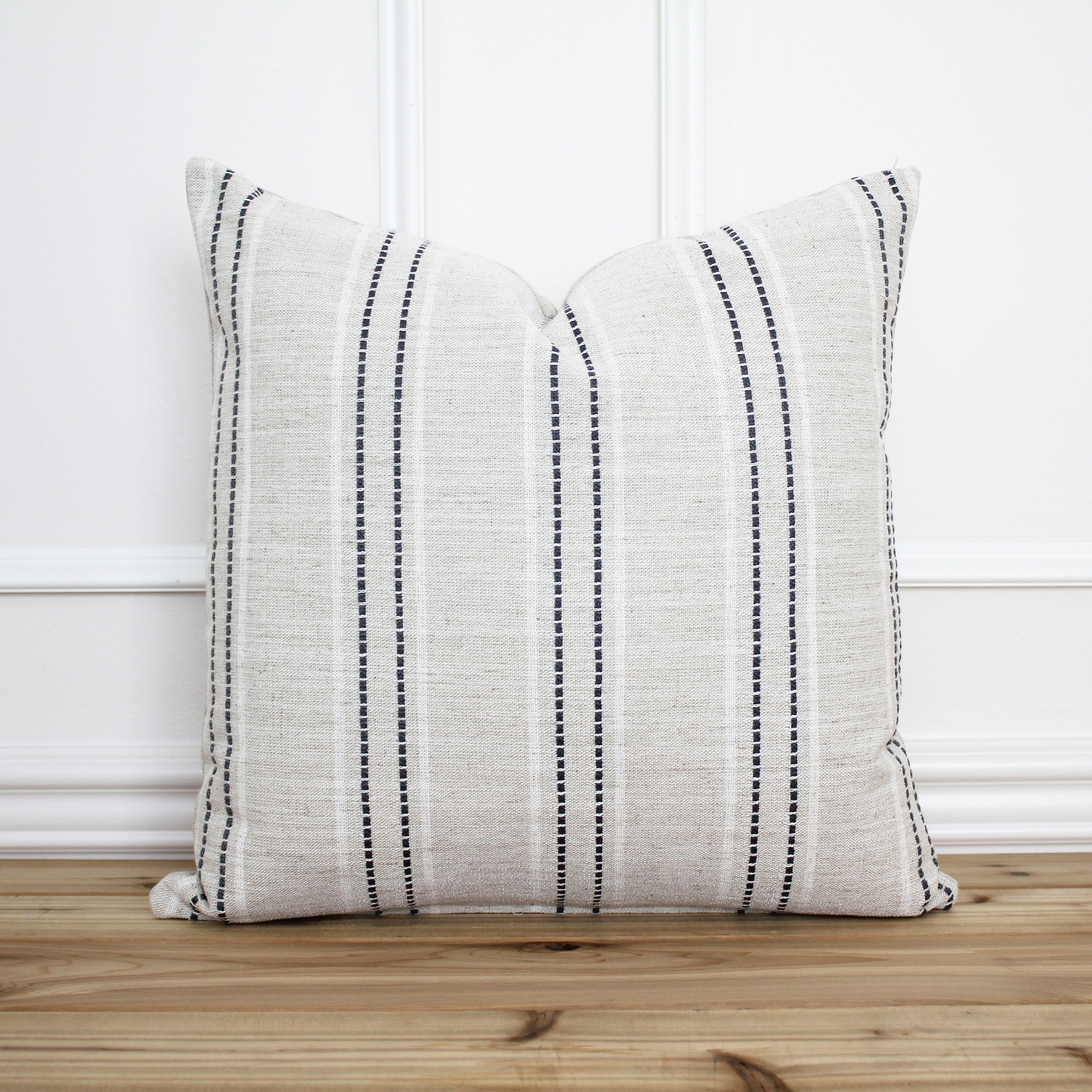 Modern Farmhouse Striped Outdoor Throw Pillow