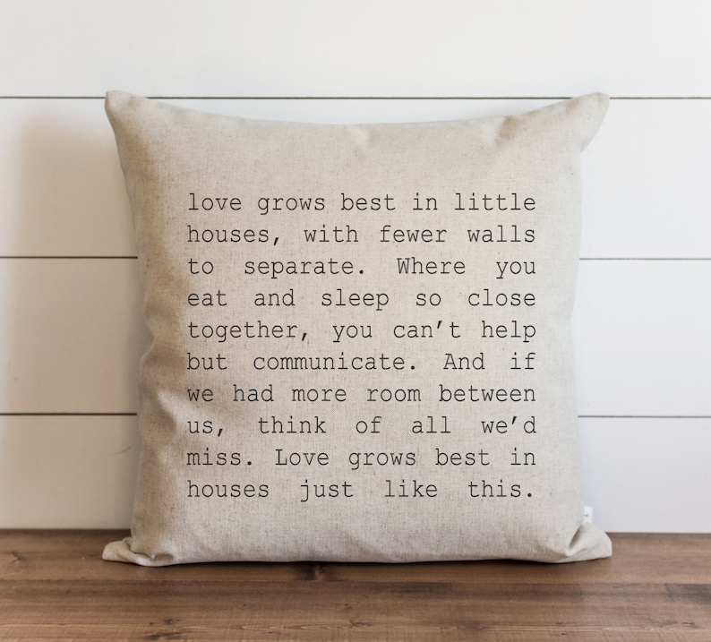 Love Grows Best 20 X 20 Pillow Cover // Housewarming Gifts // Etsy