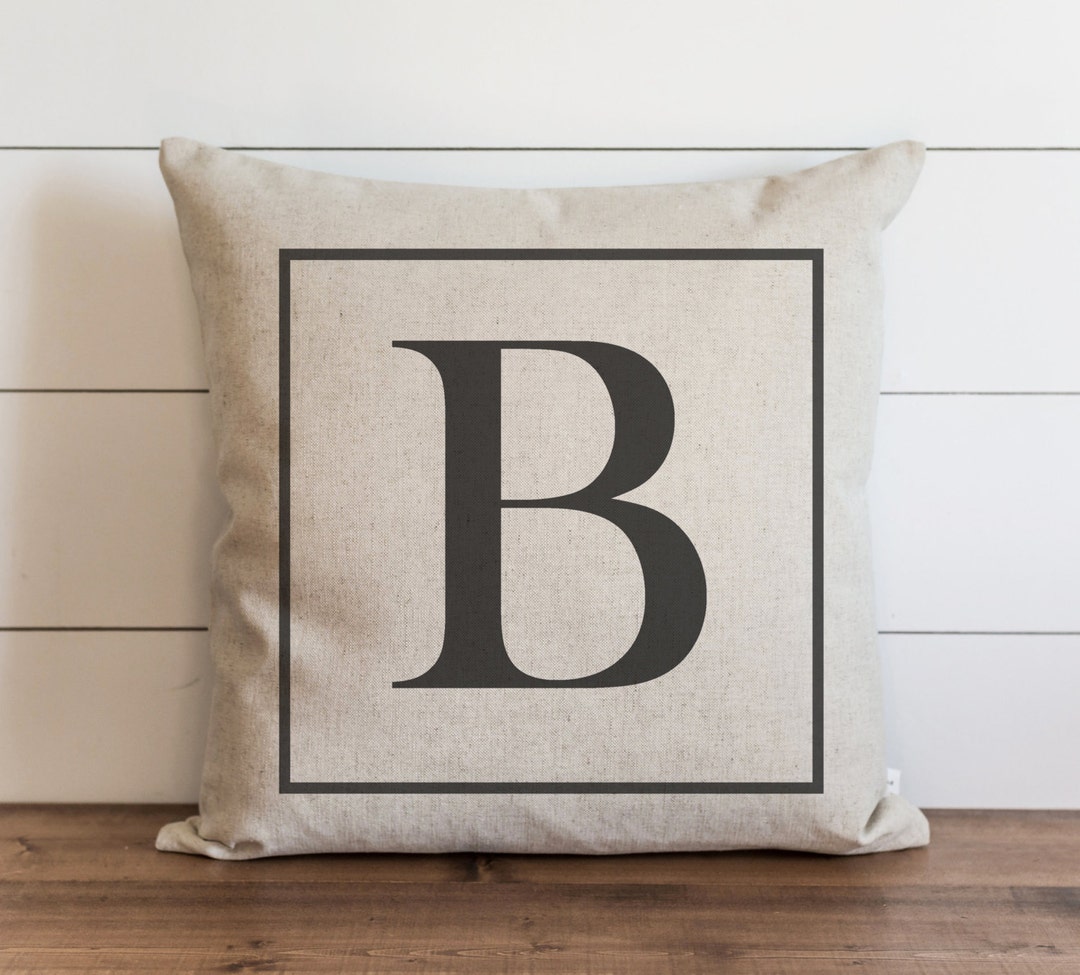 Square Monogram 20 X 20 Pillow Cover // Typography // Etsy