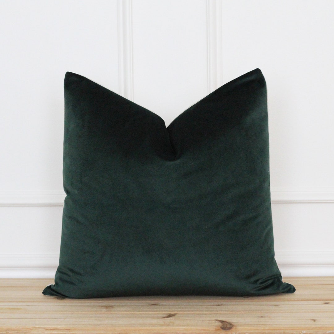 Green Velvet Pillow Cover Dark Green Pillow Cover Velvet Throw Pillow