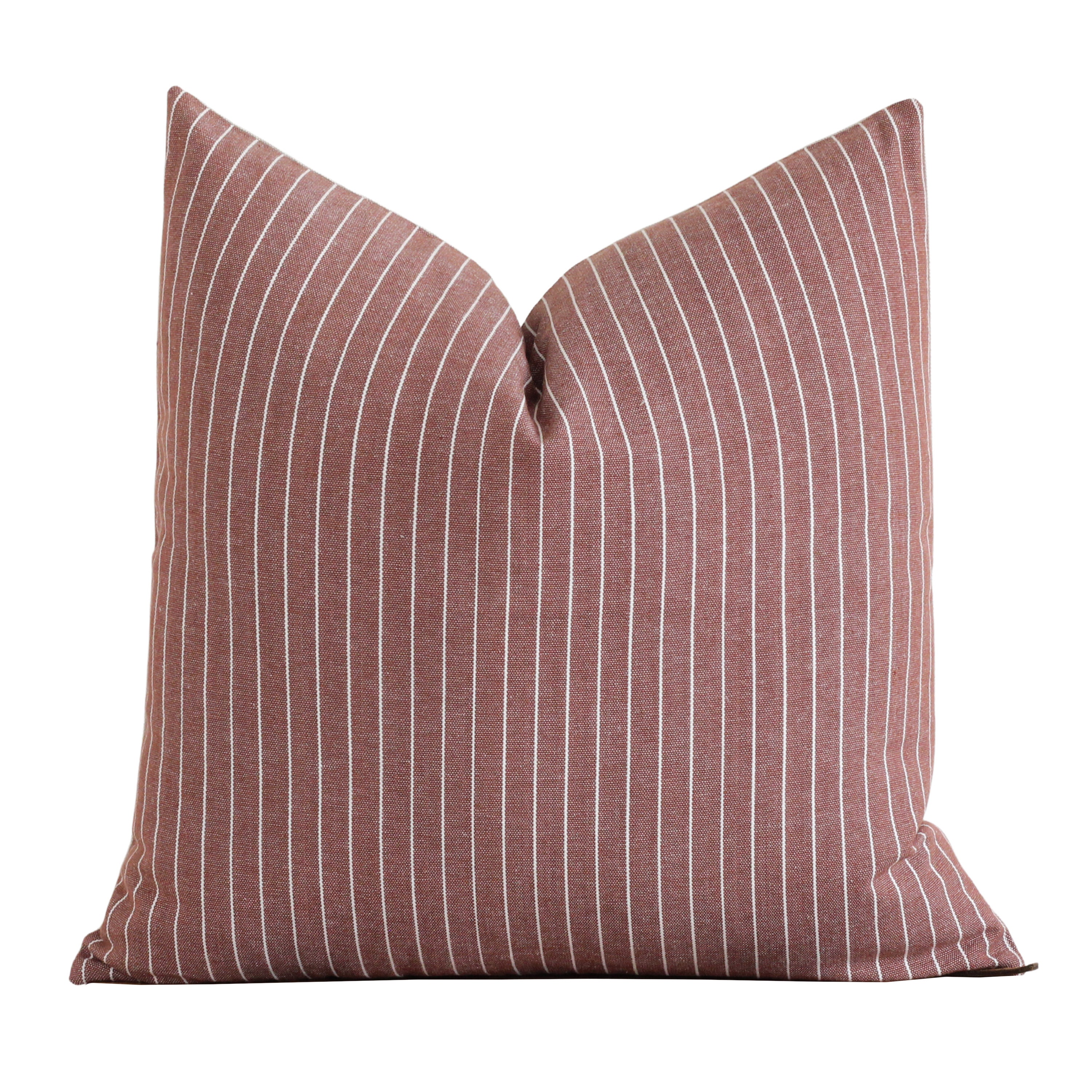 Burgundy Stripe Pillow Cover Throw Pillow Cover Designer