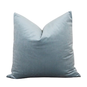 Blue Velvet Pillow Cover | Solid Pillow Cover | Velvet Throw Pillow | Solid Accent | Velvet Designer Pillow | Robins Egg Blue | Robin