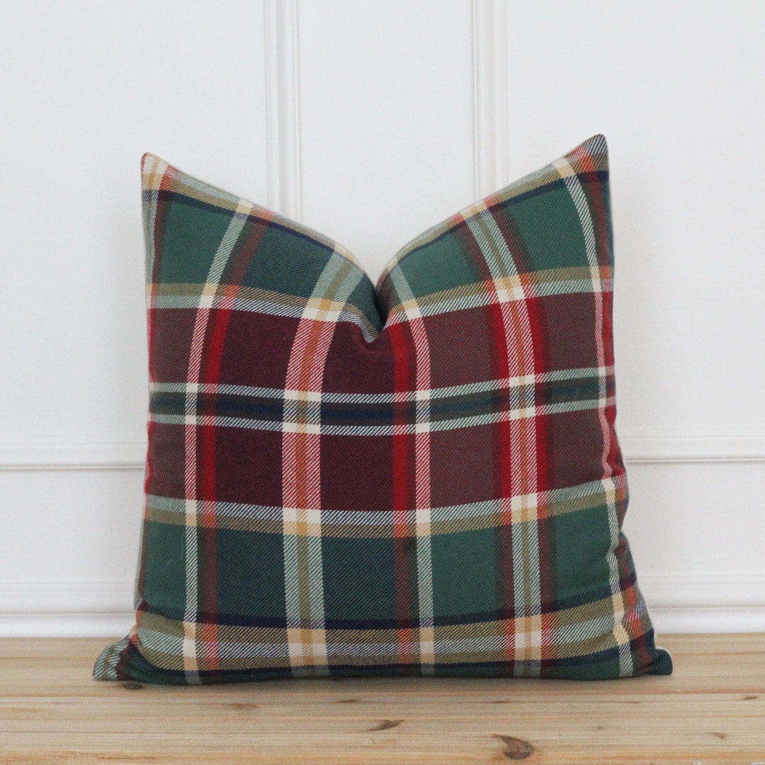Classic Christmas Plaid Pillow Cover Tartan Pillow Cover Christmas