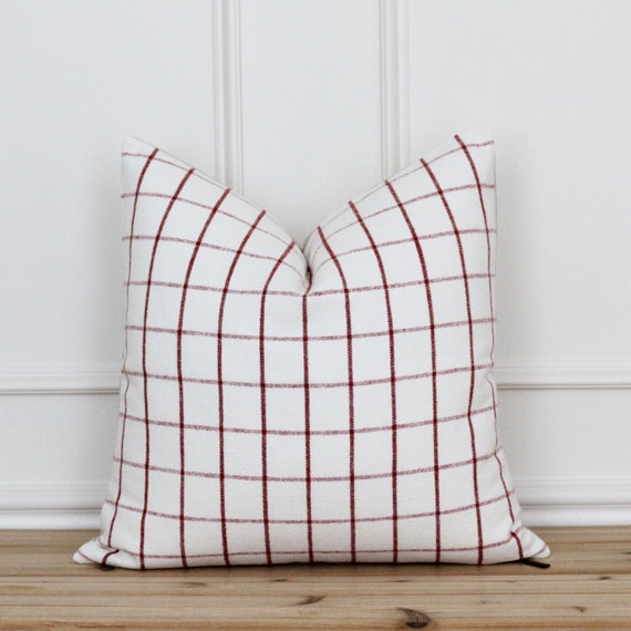 Red and White Plaid Pillow Cover Modern Christmas Pillow Cover Christmas Throw Pillow Plaid Cushion Cover Farmhouse Pillow Sherrie Etsy Canada