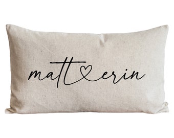 Custom Name Love Pillow Cover | 16 x 26 | Lumbar | Personalized | Custom Gift | Wedding Gift | Housewarming | Lumbar Pillow | Throw Pillow