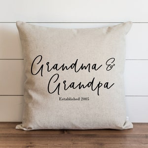 Grandma and Grandpa Est Date 20 X 20 Pillow Cover Custom Gift From Grandkids Personalized Grandchildren Grandparent Nana and Papa Etsy Australia