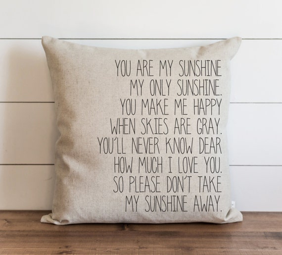 You Are My Sunshine 20 X 20 Pillow Cover // Everyday // Love // Throw  Pillow // Gift // Accent // Cushion Cover -  Canada