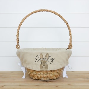 Bunny Personalized Basket Liner • Customized Easter Basket Liner • Monogram • Girl Easter Basket Liner • Boy Easter Basket Liner | Bunny