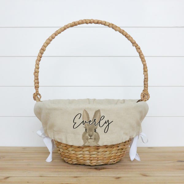 Bunny Personalized Basket Liner • Customized Easter Basket Liner • Monogram • Girl Easter Basket Liner • Boy Easter Basket Liner | Bunny
