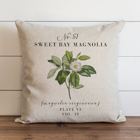 Magnolia 18" Home Bed Cotton Linen Sofa Decor Waist Cushion Throw Pillow Case 