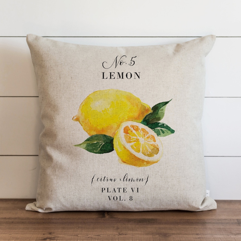 Lemon 2 Pillow Cover 18 X 18 20 X 20 Botanical Pillow Etsy