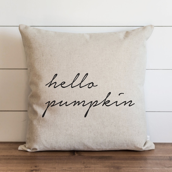 Fall Pillow Cover // Hello Pumpkin // Autumn Pillow Cover // Thanksgiving Decor // Fall Home Decor // Farmhouse Decor
