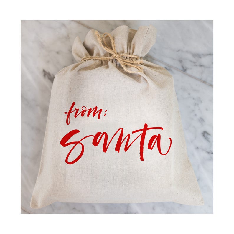 From Santa Gift Bag // Gift Wrap // Packaging // Present // Party Favor // Gift Bag // Hostess Gift image 1