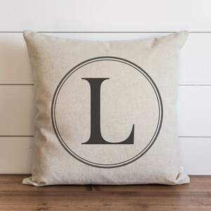 Round Monogram 20 x 20 Pillow Cover // Typography // Housewarming Gift // Wedding  // Throw Pillow // Cushion Cover // Accent Pillow