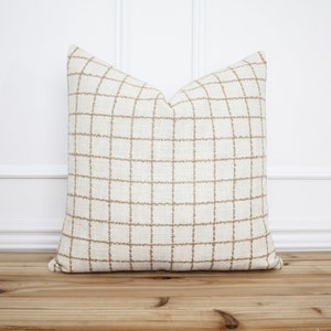 Windowpane Pillow Cover • Plaid Throw Pillow • Decorative Pillow • Designer Pillows • Farmhouse Pillow Cover • 20 x 20 • 16 x 26 || Porter