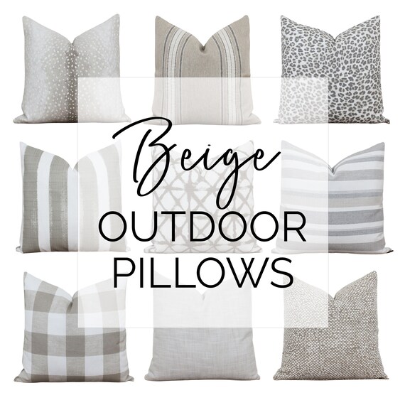 Beige outdoor pillows sale