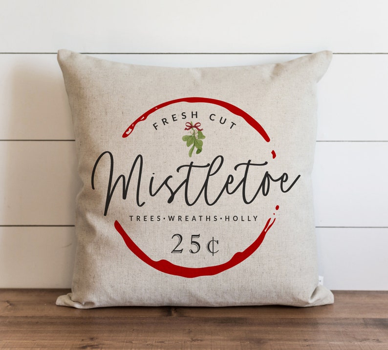 Christmas Pillow Cover Fresh Cut Mistletoe Pillow case