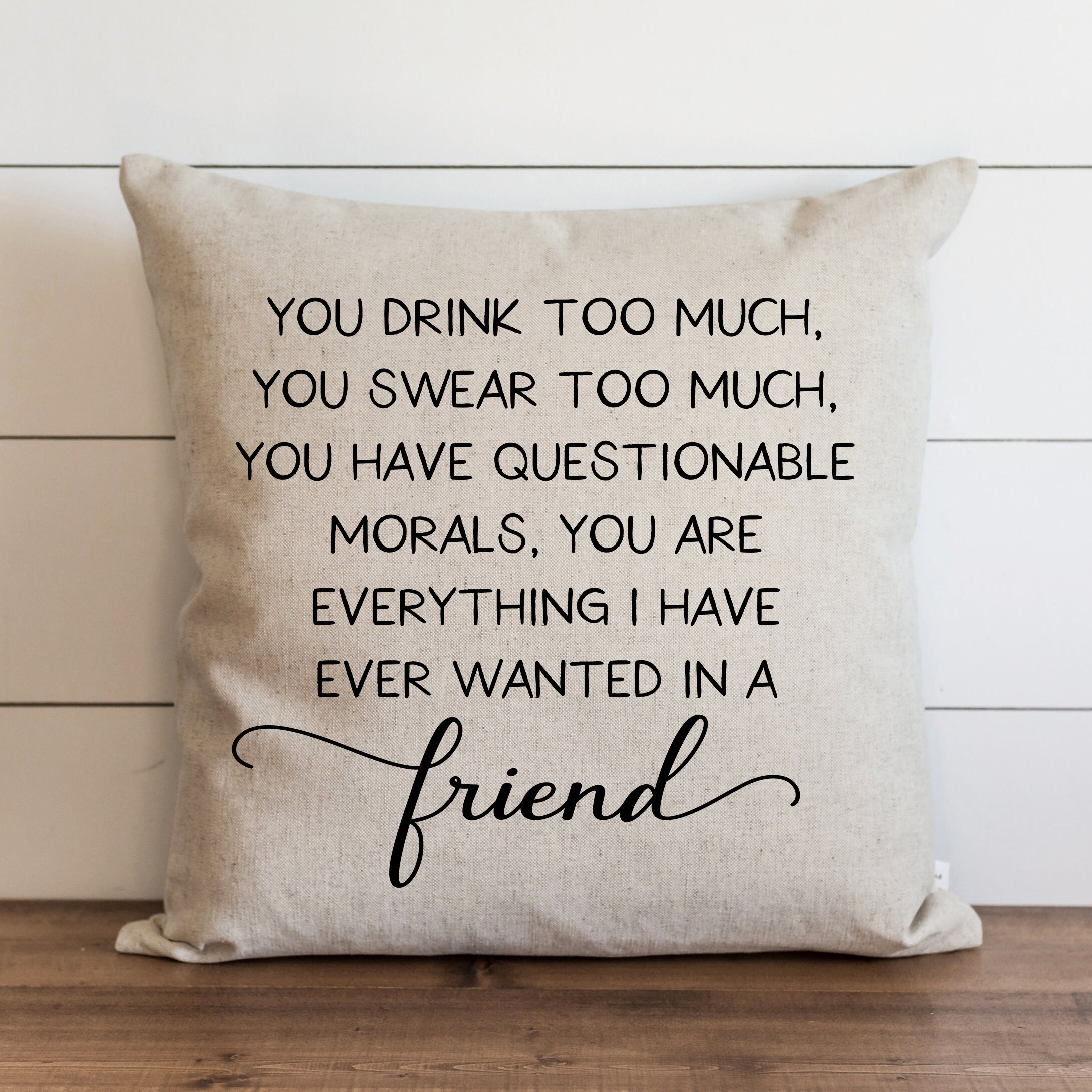 Questionable Gift Questionable Friend // 18 X 18 // 20 X 20 // Pillow Cover // Everyday ...
