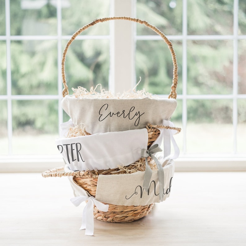Personalized Easter Basket Liner Personalized Liner Etsy