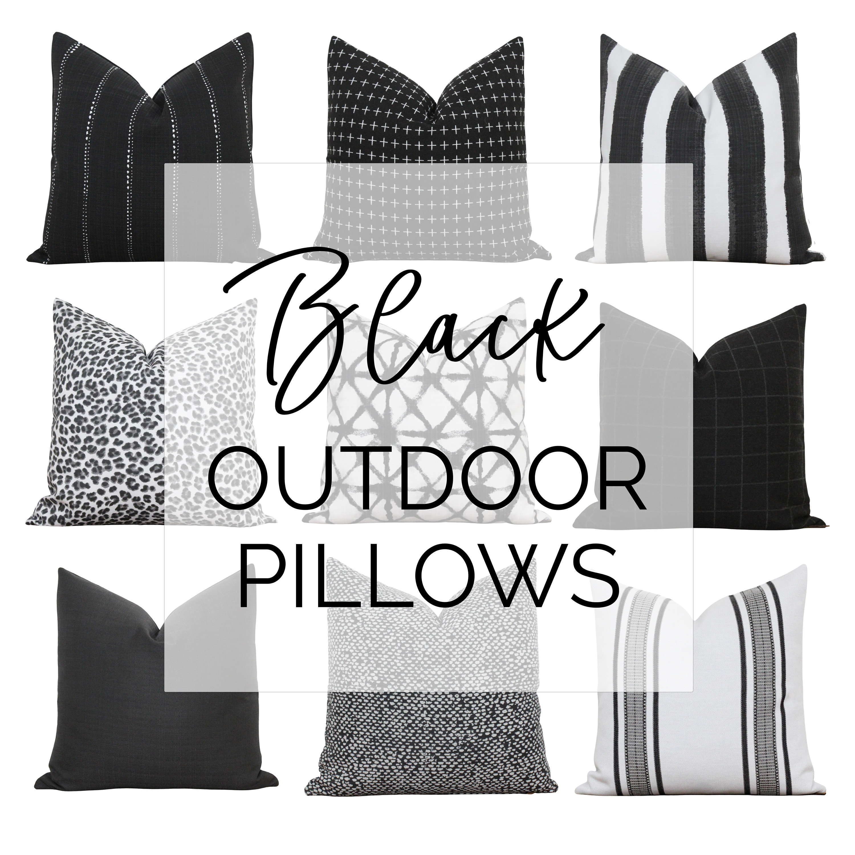 Black and white patio pillows sale